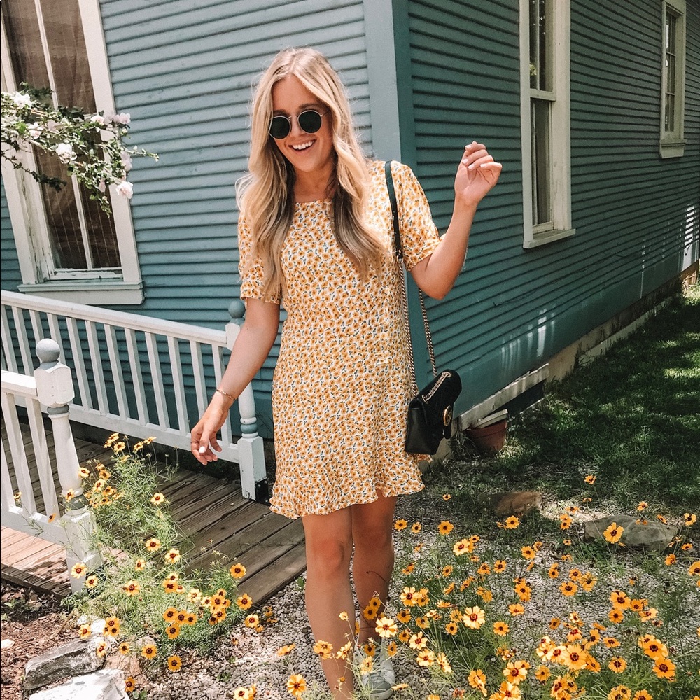 Yellow floral dress